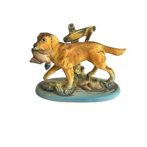 VTG Napco Ceramic Golden Retriever Hunting Dog With Duck In Mouth Figurine